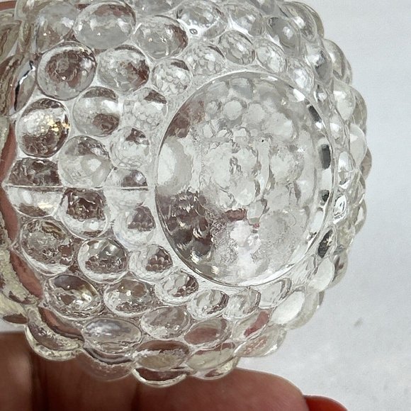 Vintage Clear Glass Hobnail Perfume Bottle with Stopper Empty 4'H X 2"W - Picture 7 of 9